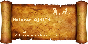 Meister Ajád névjegykártya